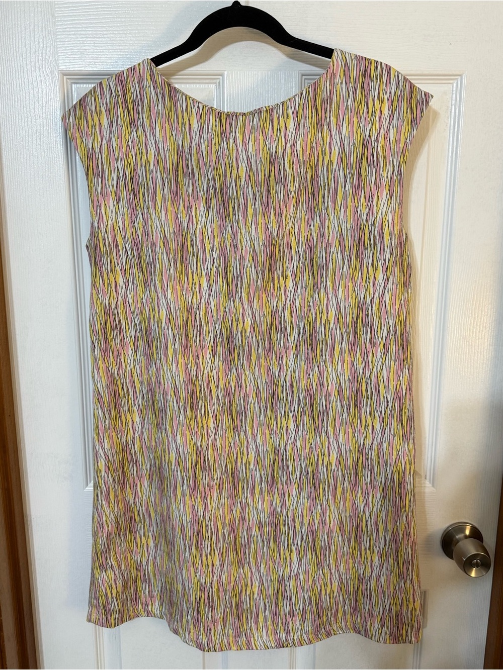 People Tree Rohina Abstract Tencel Shift Dress Multi-Color Size 4